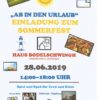 Einladung zum Sommerfest 2019 Einladung zum Sommerfest 2019